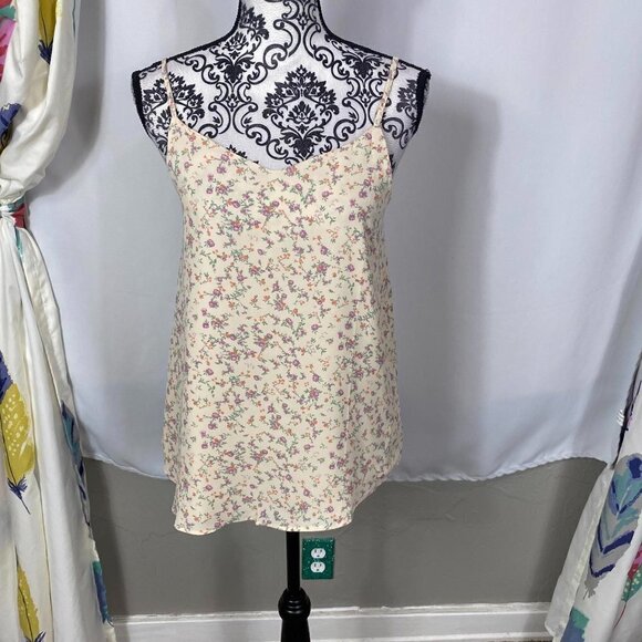 Pink Rose magic stone floral tank top, cami, yellow floral. flowy summer - Picture 1 of 9